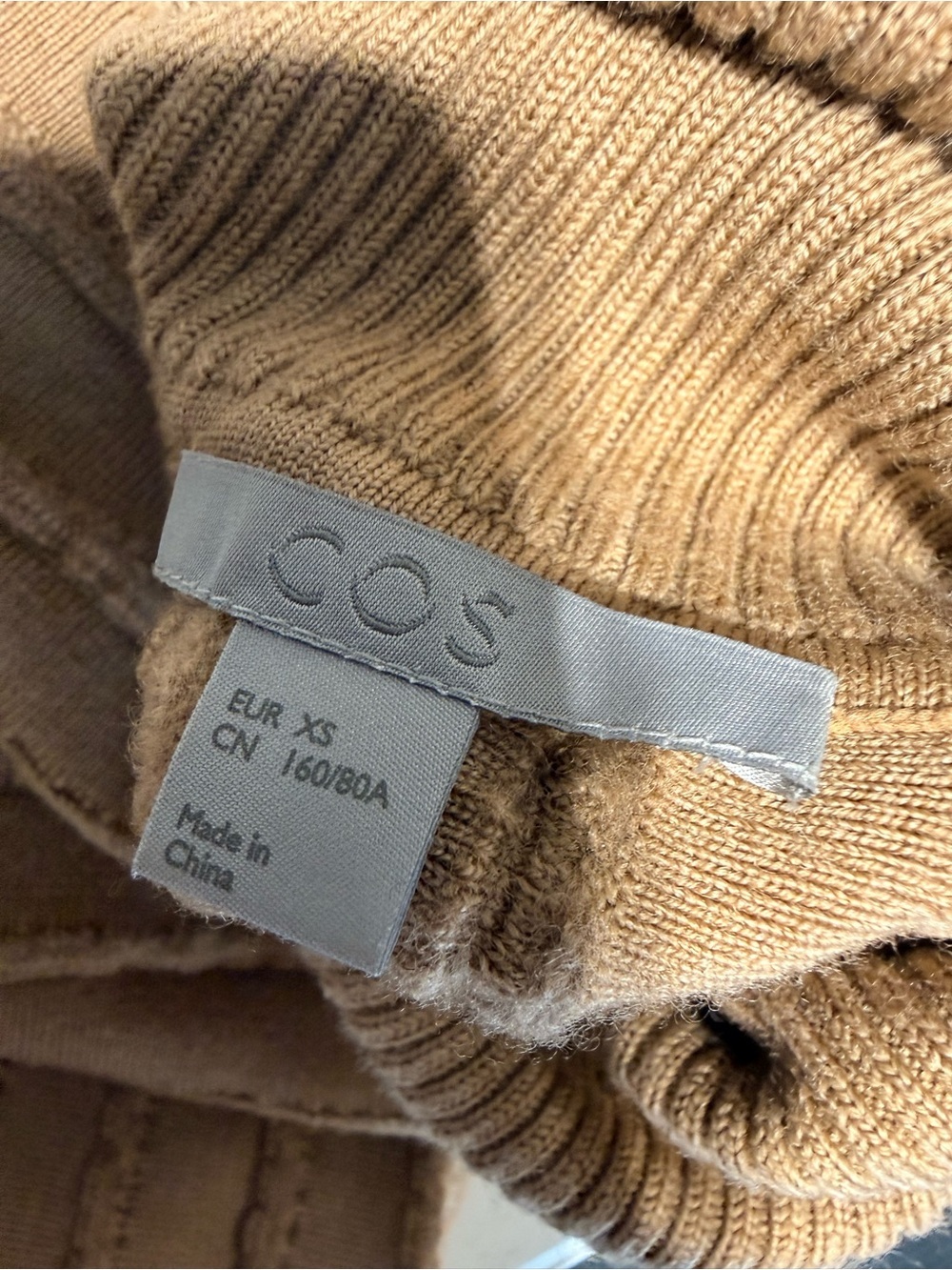 COS Brown Ribbed Turtleneck Mini Dress - Picture 2 of 6